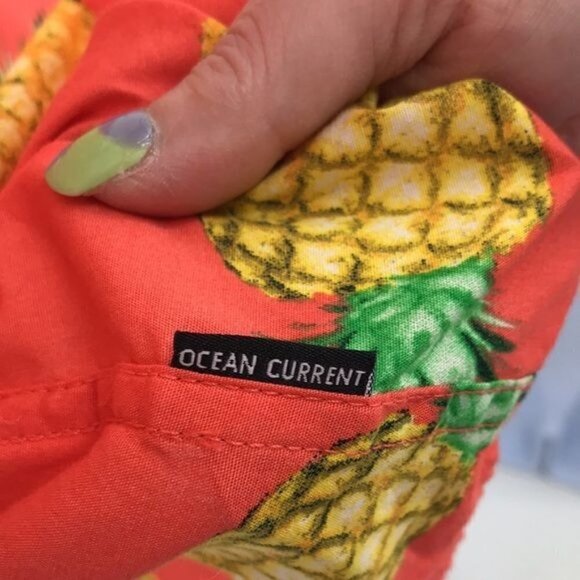Ocean Current Men's Hawaiian Shirt Pineapple Button Up Short Sleeve XL - Picture 9 of 10